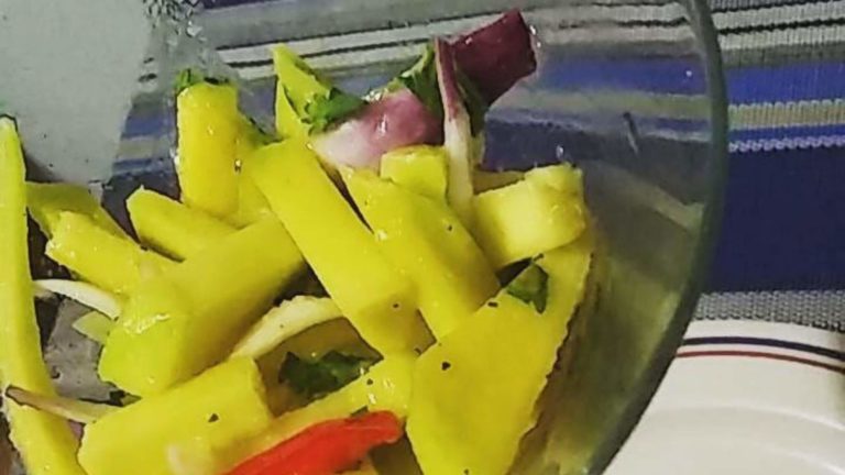 un ceviche de mango. Buen exponente de la creatividad de la cocina venezolana